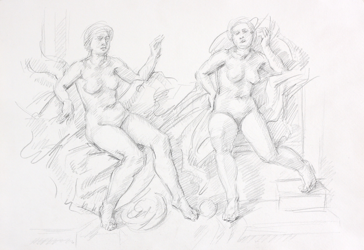 Thracian Women; graphite on paper, 32 x 25 cm, 2012