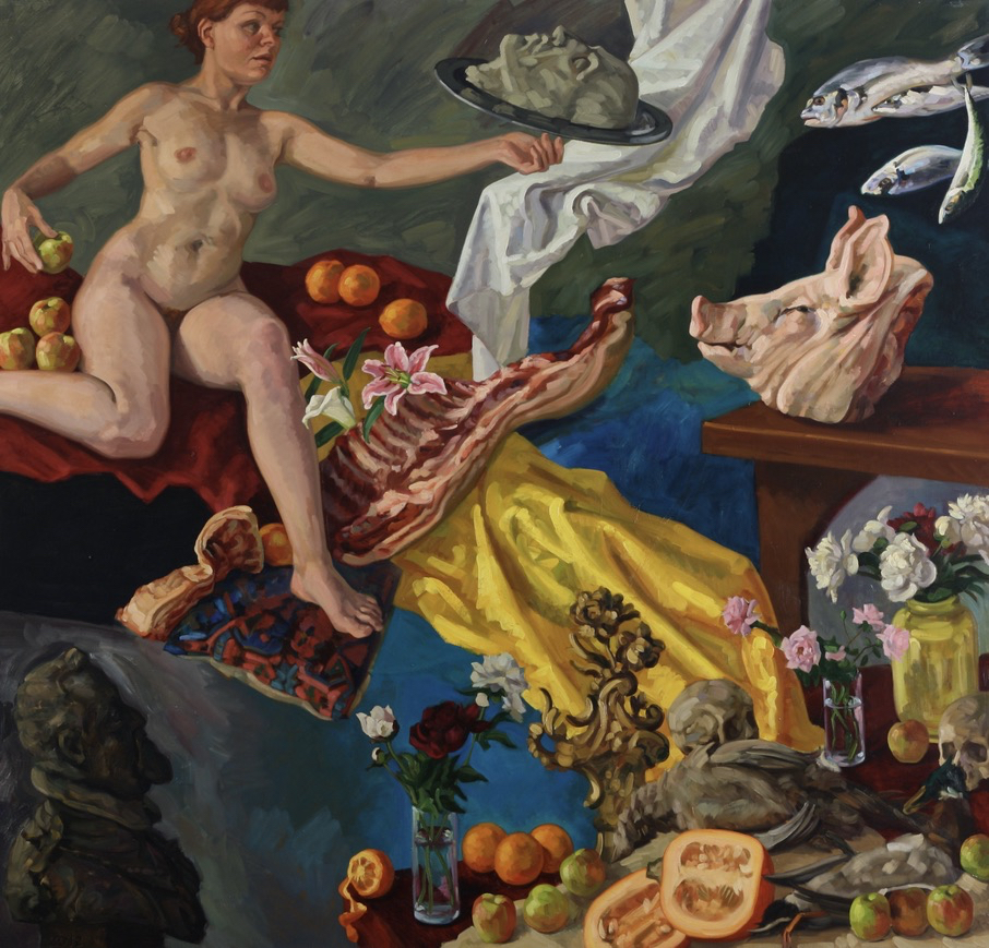 Elektra and Chrysothemis; oil on canvas, 200 x 200 cm, 2014