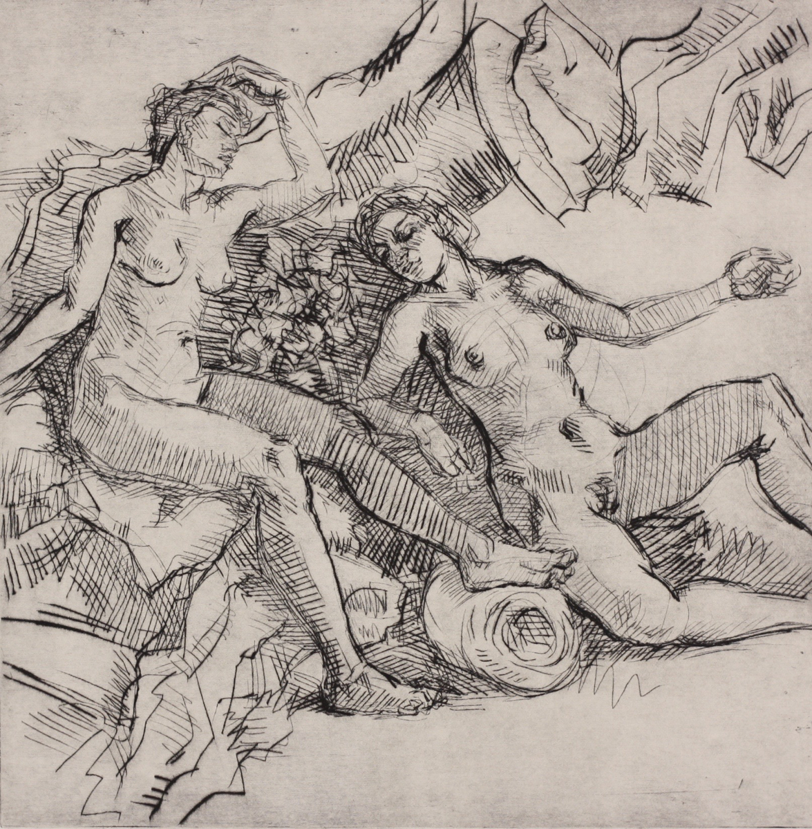 The Thracian Women; drypoint, 25 x 25 cm, 2015