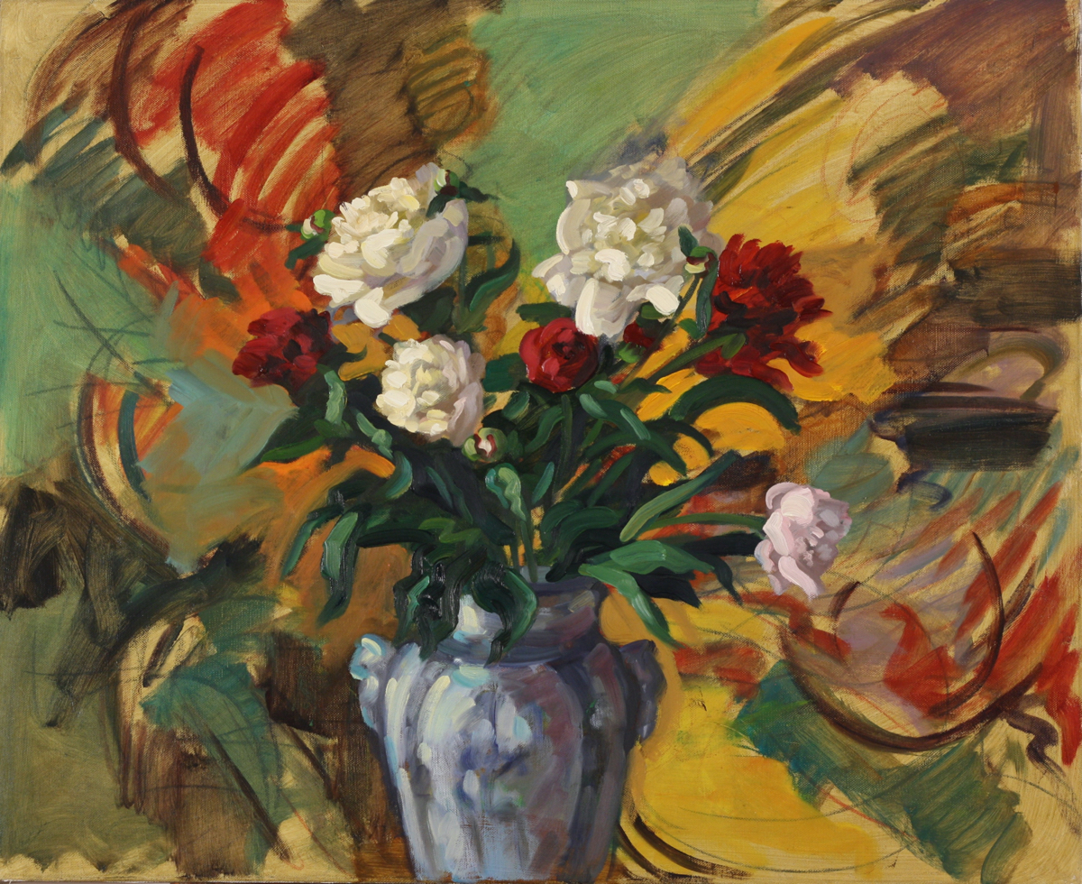 Peonies; oil on canvas, 90 x 110 cm, 2015