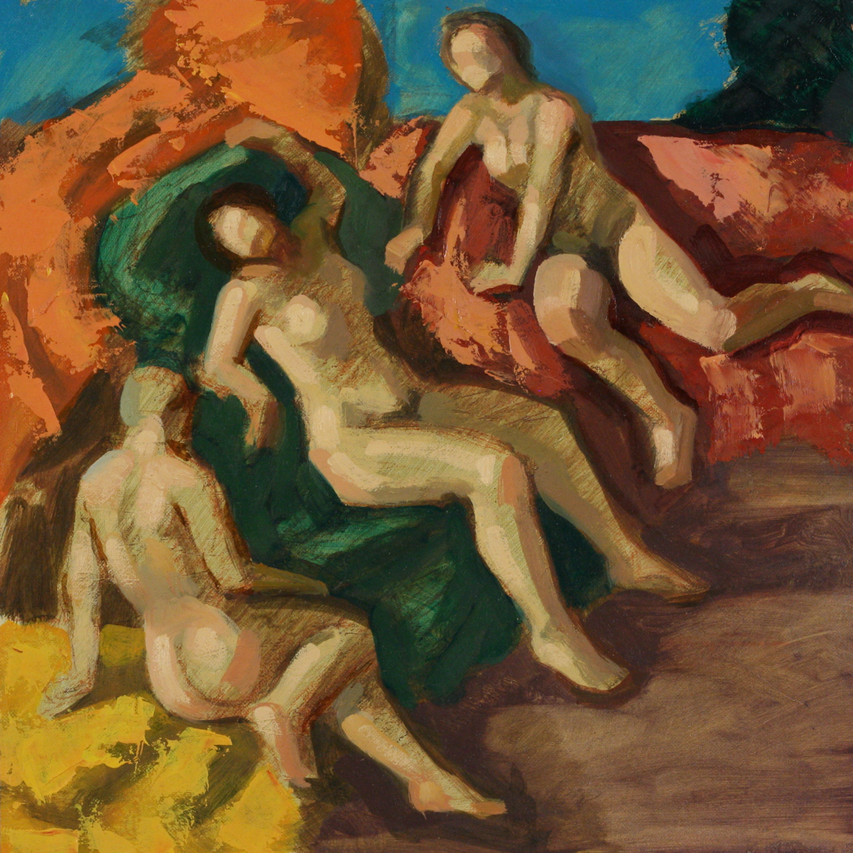 Maenads; oil on canvas, 50 x 60 cm, 2023