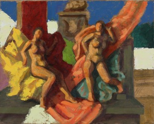 Maenads; oil on canvas, 50 x 60 cm, 2023