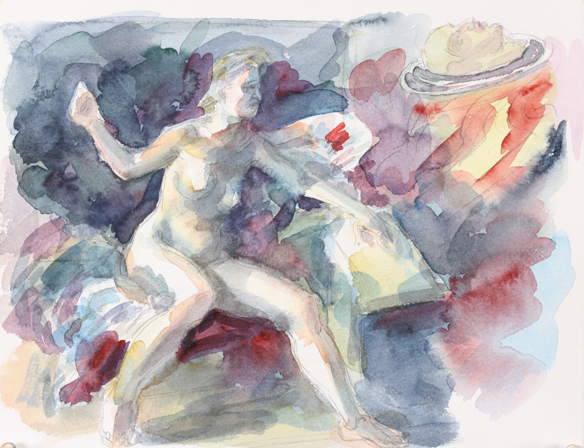 Maenads I; watercolor, 30 x 42 cm, 2023