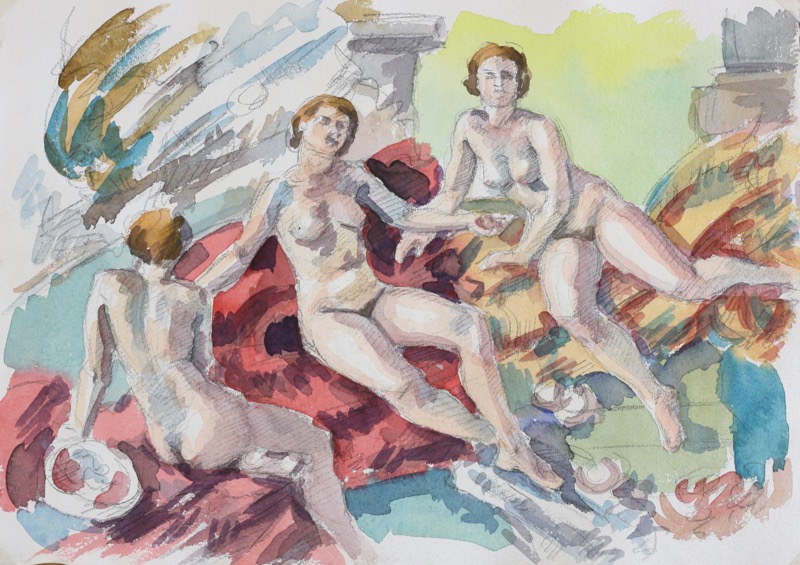 The Thracian Women; watercolor, 28 x 38 cm, 2012